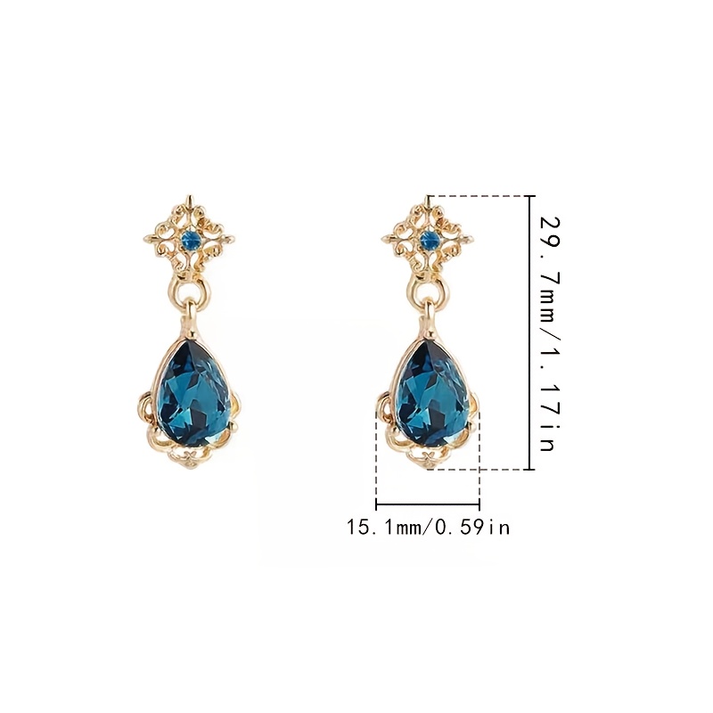 Women's Retro Luxury Drooping Style Zirconia Earrings, Daily Wear